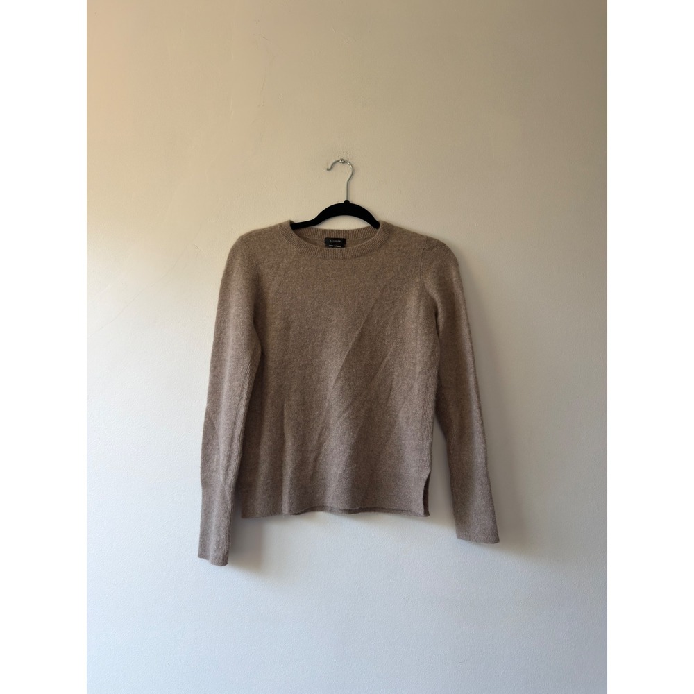 Halogen Womens 100% Cashmere Crewneck Sweater Taupe Brown Size L